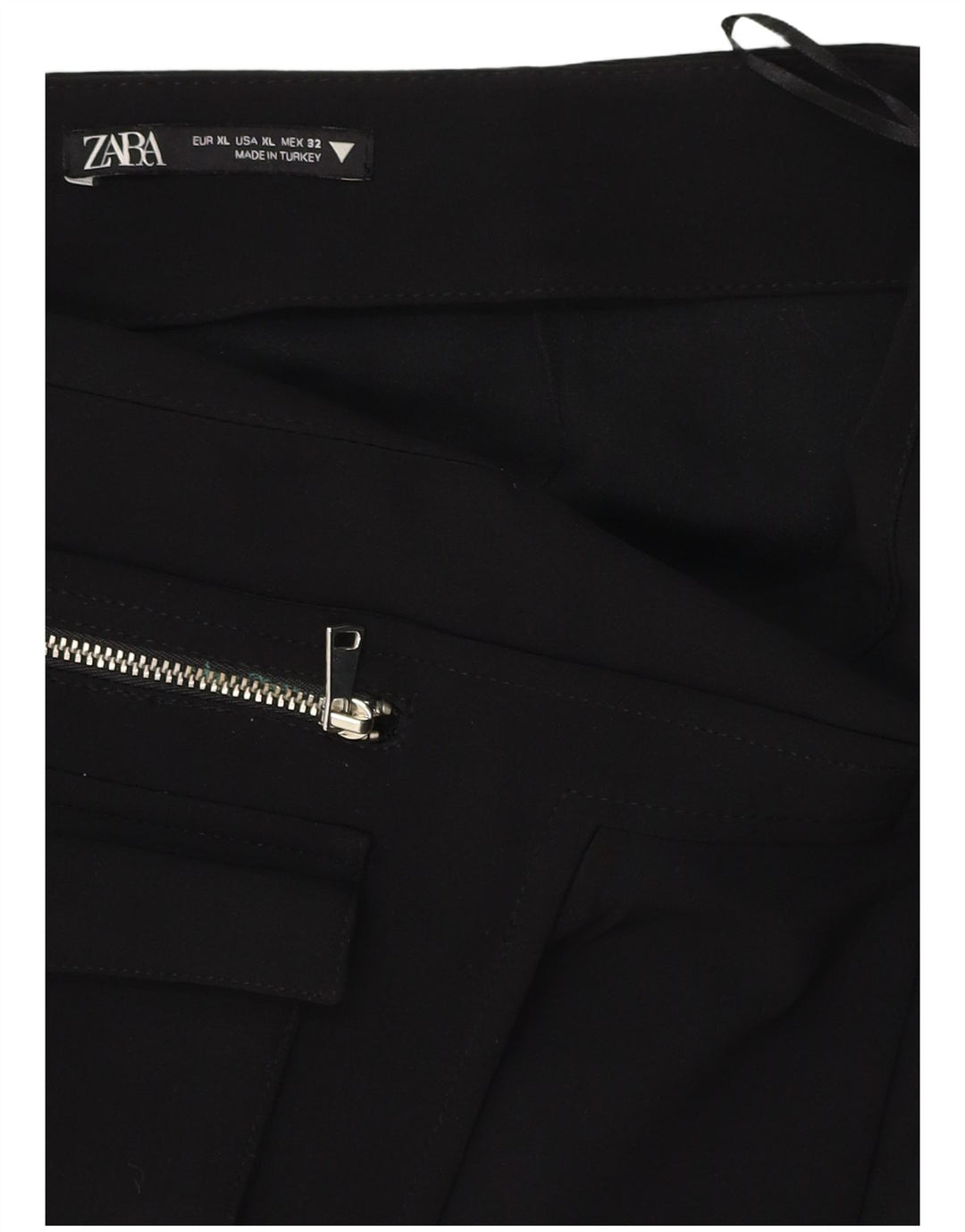 Γυναικεία Μίνι Ψηλόμεση Φούστα ZARA XL W32 Μαύρη Πολυεστέρας