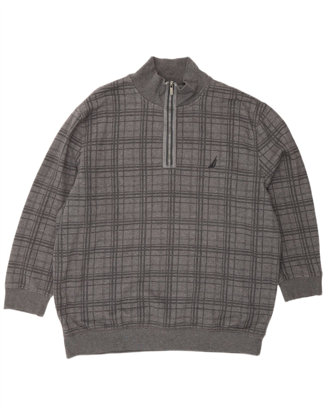 Ανδρικό φούτερ με φερμουάρ Nautica Jumper 2XL Grey Check