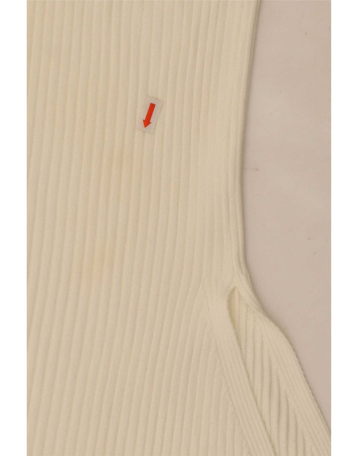 Zara Γυναικεία πλεκτή ασύμμετρη φούστα Small W26 Off White Polyester