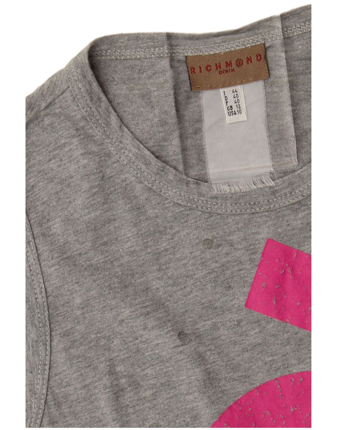 Richmond Γυναικείο Crop Graphic Vest Top UK 12 Medium Grey