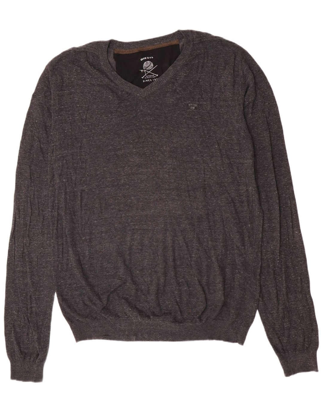 Ανδρικό πουλόβερ Diesel V-Neck Jumper 2XL Γκρι βαμβακερό