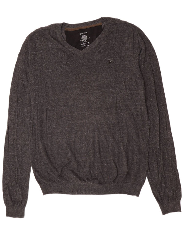 Ανδρικό πουλόβερ Diesel V-Neck Jumper 2XL Γκρι βαμβακερό