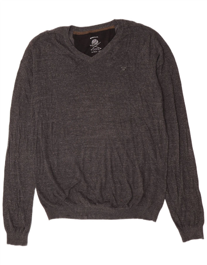 Ανδρικό πουλόβερ Diesel V-Neck Jumper 2XL Γκρι βαμβακερό
