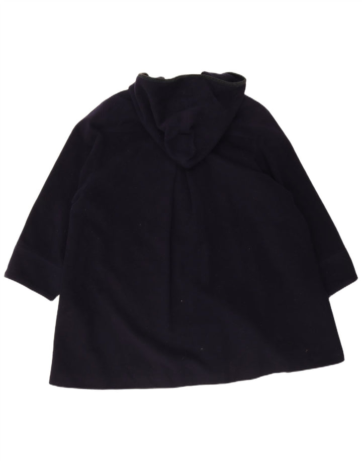 Vintage γυναικείο παλτό Duffle με κουκούλα IT 42 μεσαίου μπλε μαλλί