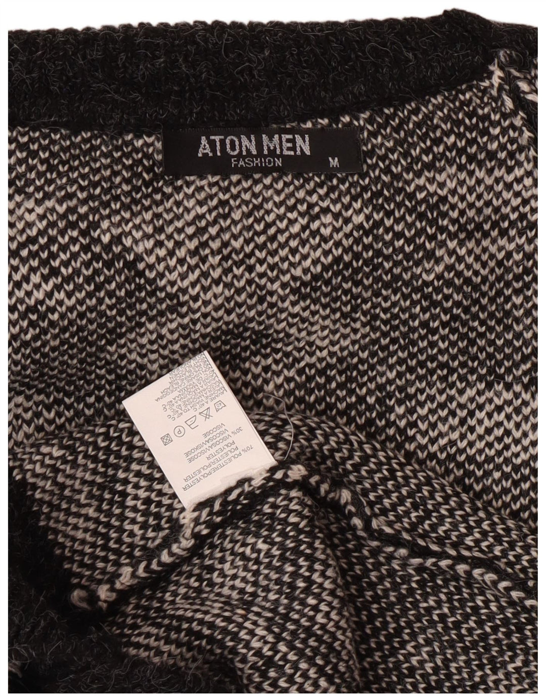 Ανδρικό πουλόβερ Aton Turtle Neck Jumper Medium Black Fair Isle Christmas