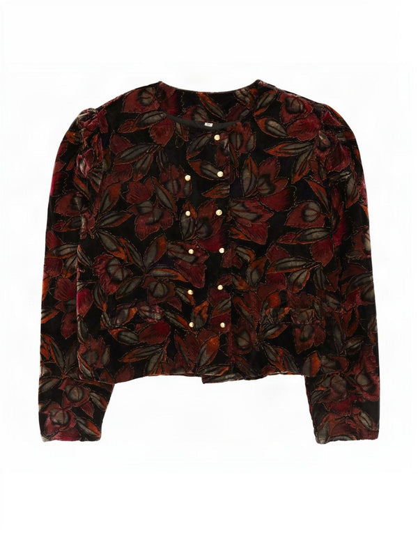 Vintage Γυναικείο Velvet Blazer Jacket IT 44 Medium Πολύχρωμο Floral
