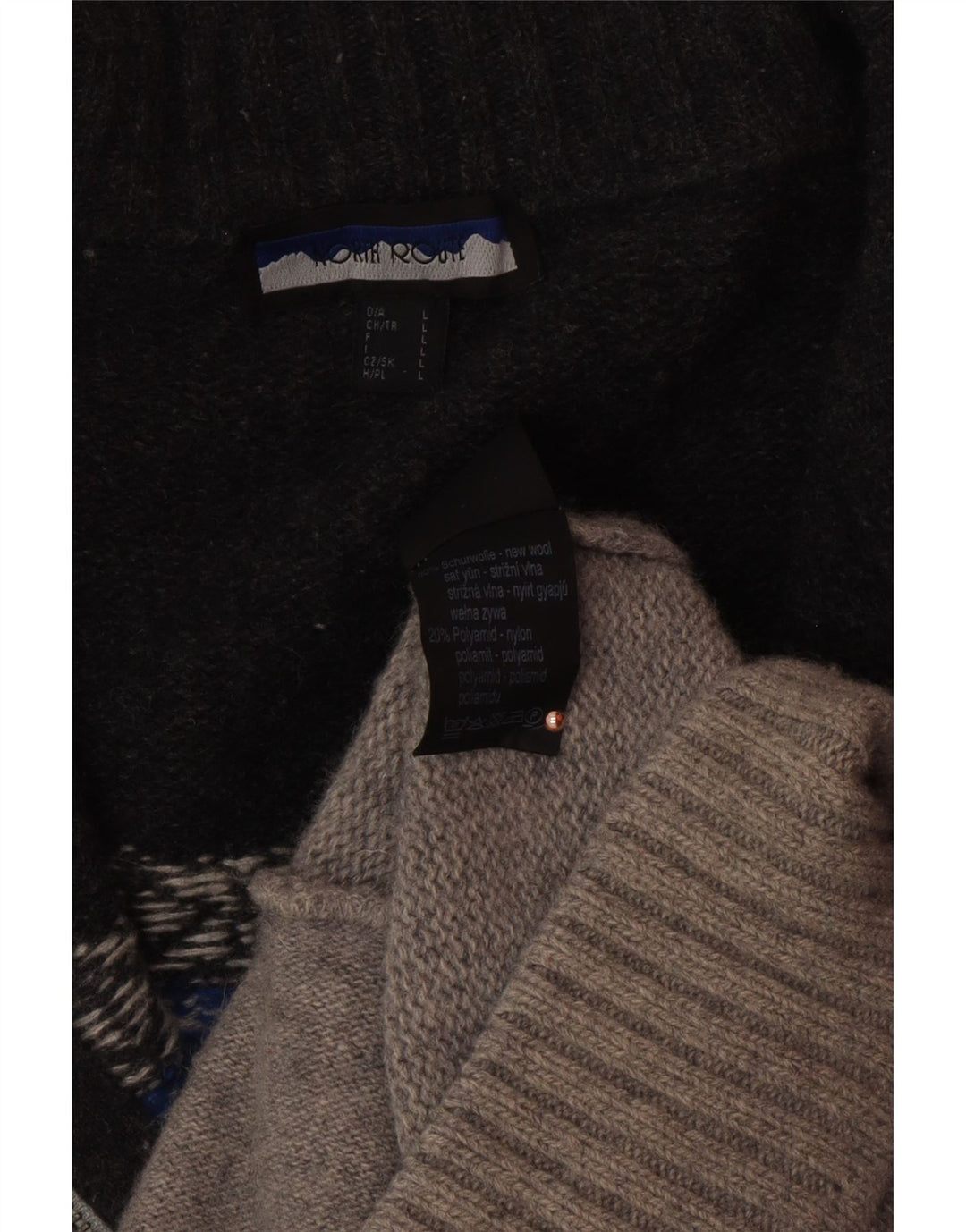 NORTH ROUTE Ανδρικό πουλόβερ με φερμουάρ Large Grey Fair Isle