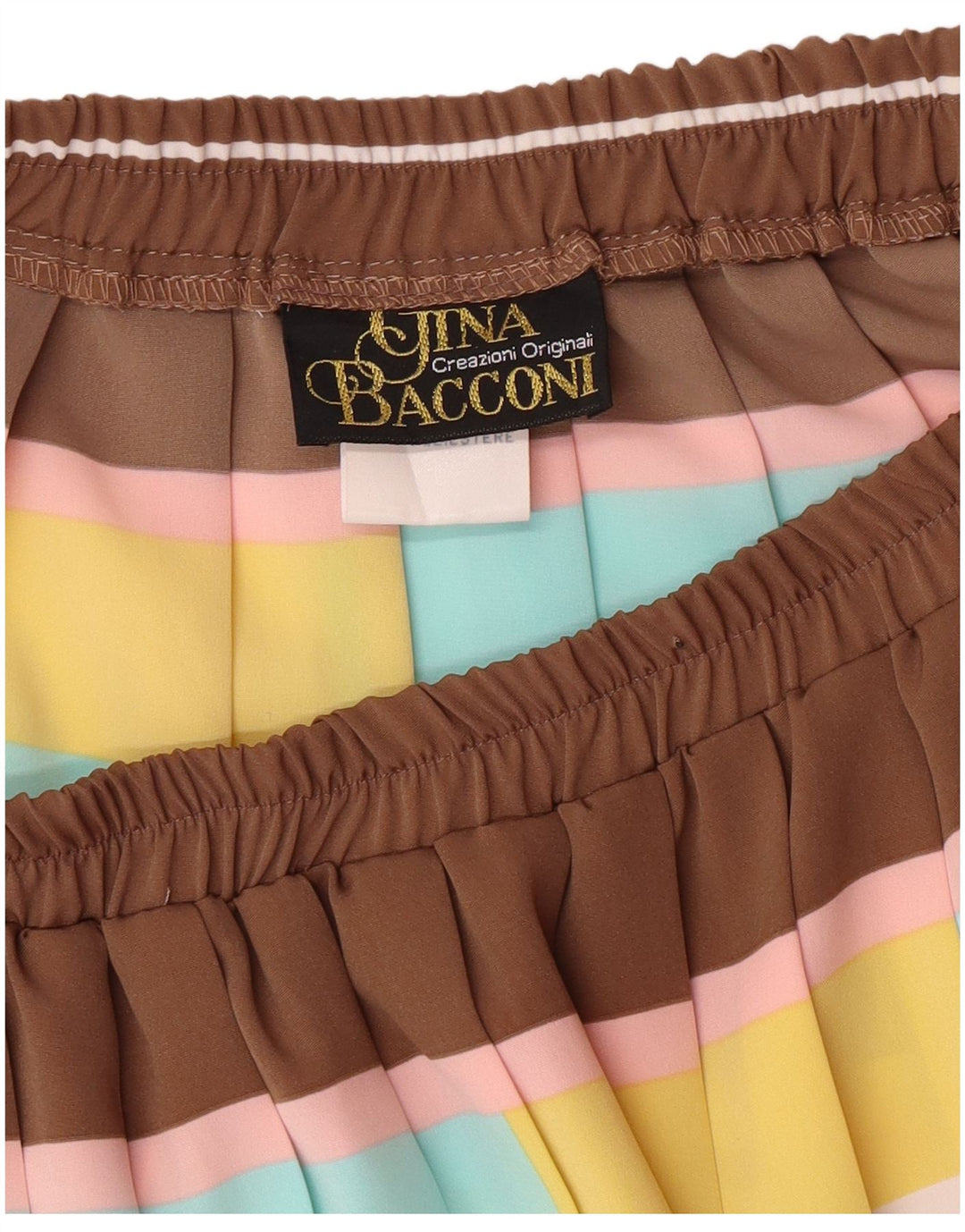 Gina Bacconi Γυναικεία πλισέ φούστα UK 16 μεγάλη W32 καφέ γεωμετρική κλασική