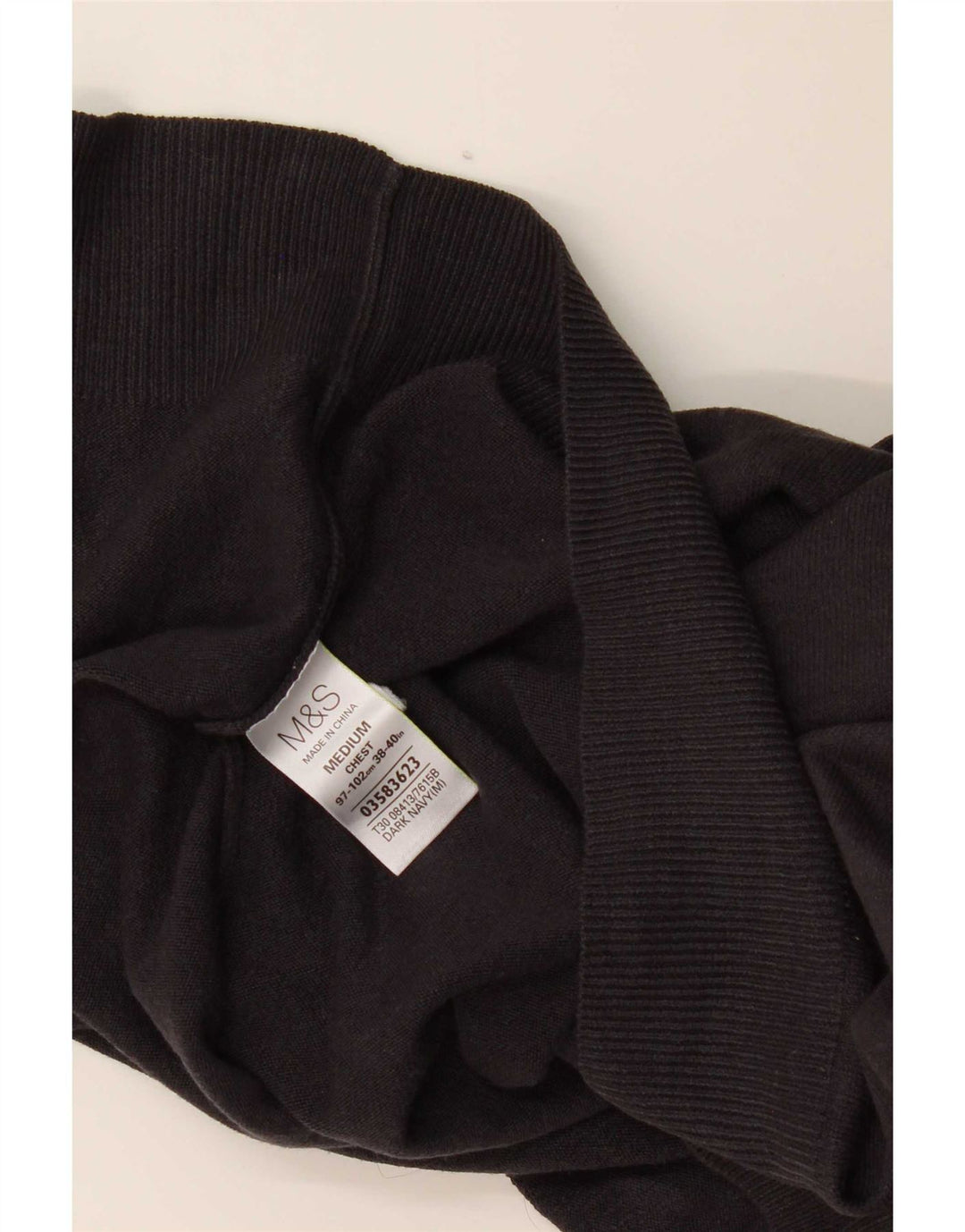 Marks & Spencer Ανδρικό πουλόβερ με λαιμόκοψη με λαιμόκοψη με μεσαίο μπλε ακρυλικό