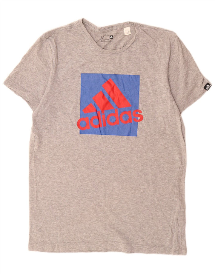 Ανδρικό γραφικό T-Shirt Adidas Τοπ μεσαίου γκρι βαμβακερό
