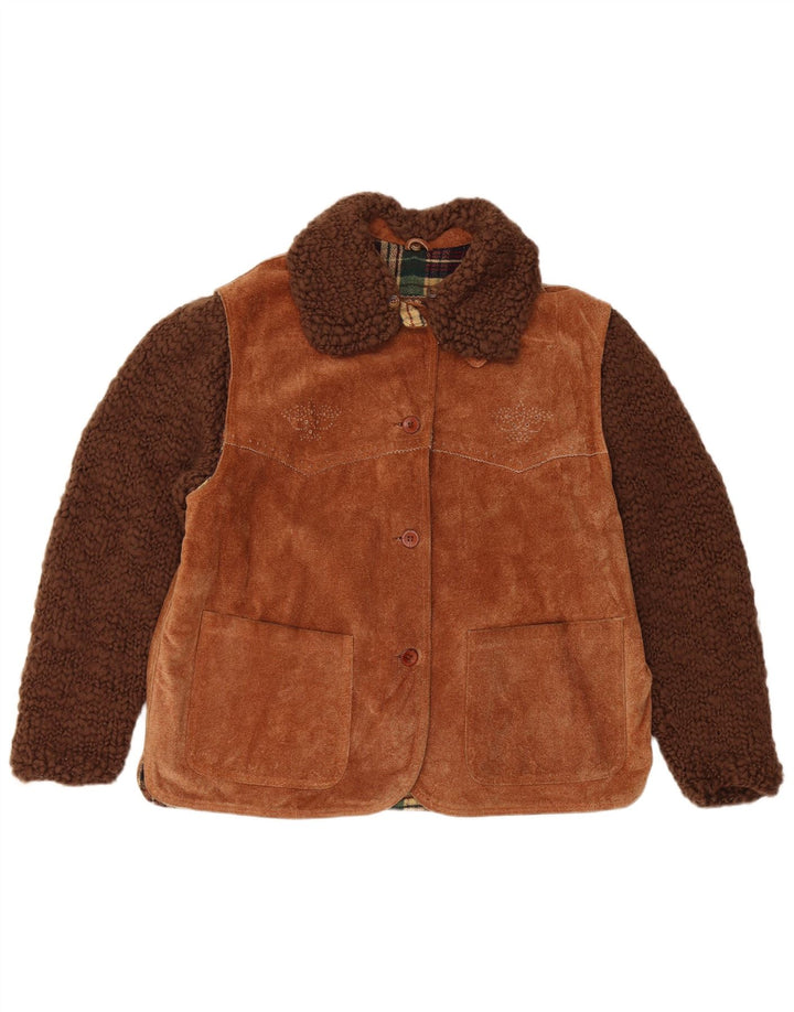 Γυναικείο Suede Jacket Conbipel IT 44 Δερμάτινο μεσαίο καφέ