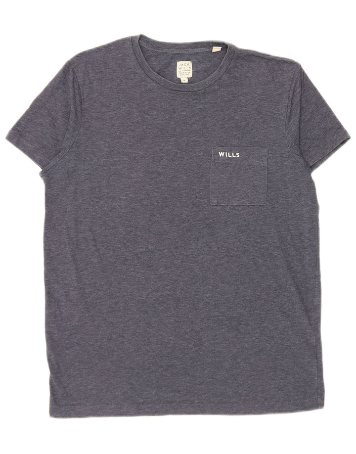 Ανδρικό μπλουζάκι Jack Wills Top από βαμβακερό μεσαίο μπλε ναυτικό