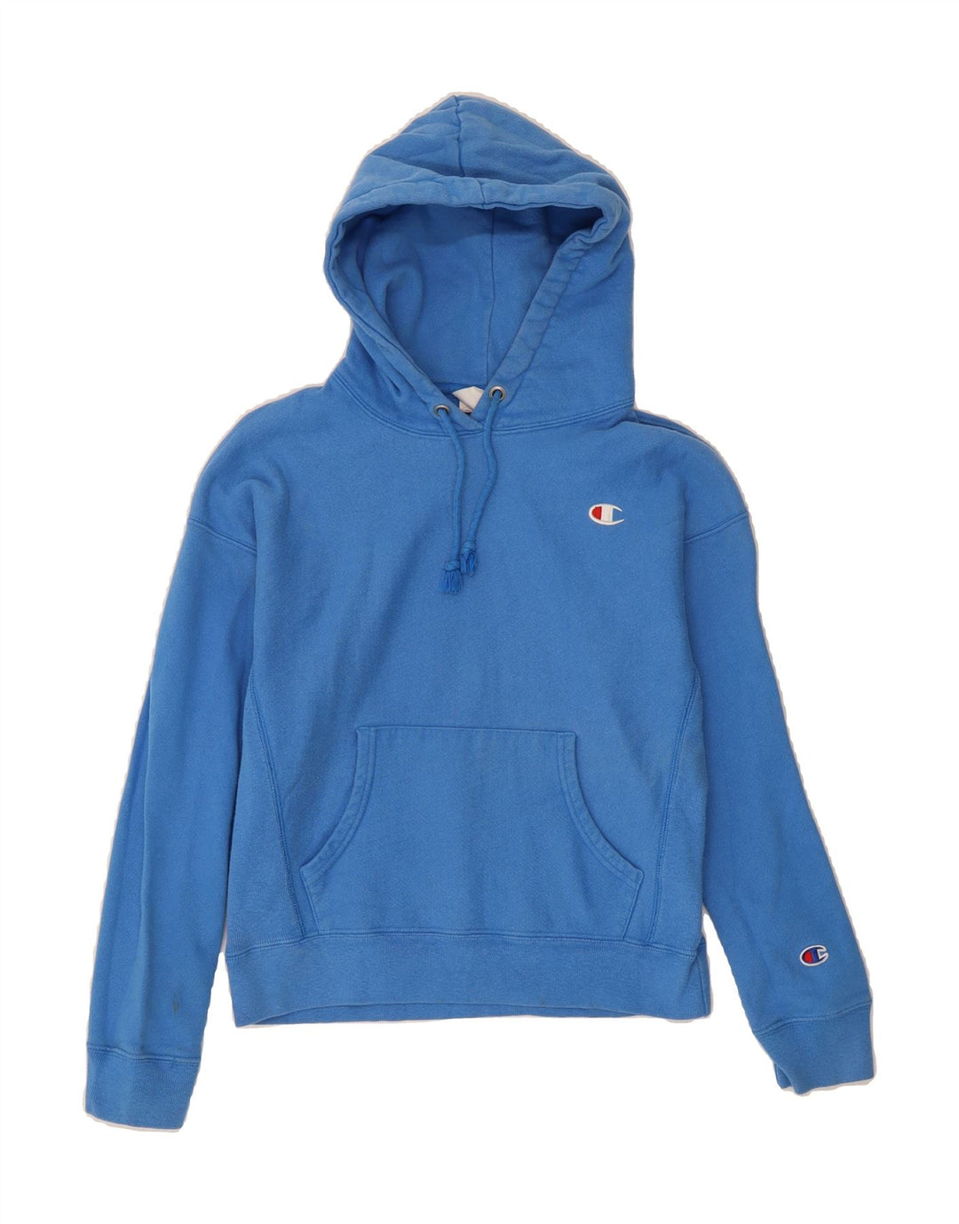 CHAMPION Womens Oversized Hoodie Jumper UK 14  Medium Blue Cotton Vintage Champion and Second-Hand Champion from Messina Hembry 