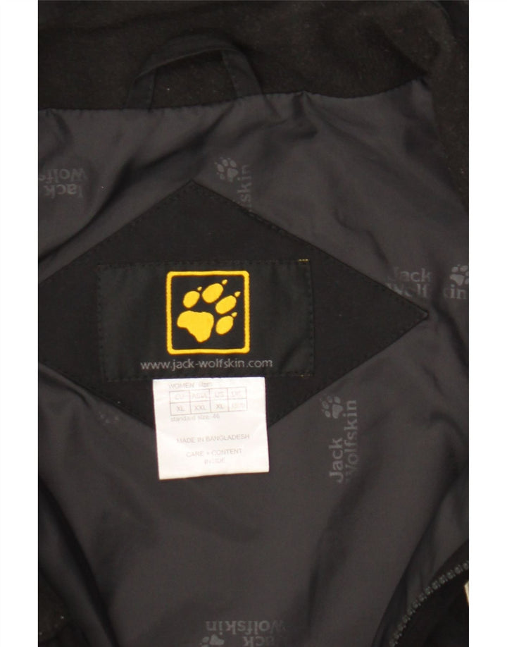 JACK WOLFSKIN Womens Windbreaker Coat UK 18/20 XL Black Polyester Vintage Jack Wolfskin and Second-Hand Jack Wolfskin from Messina Hembry 