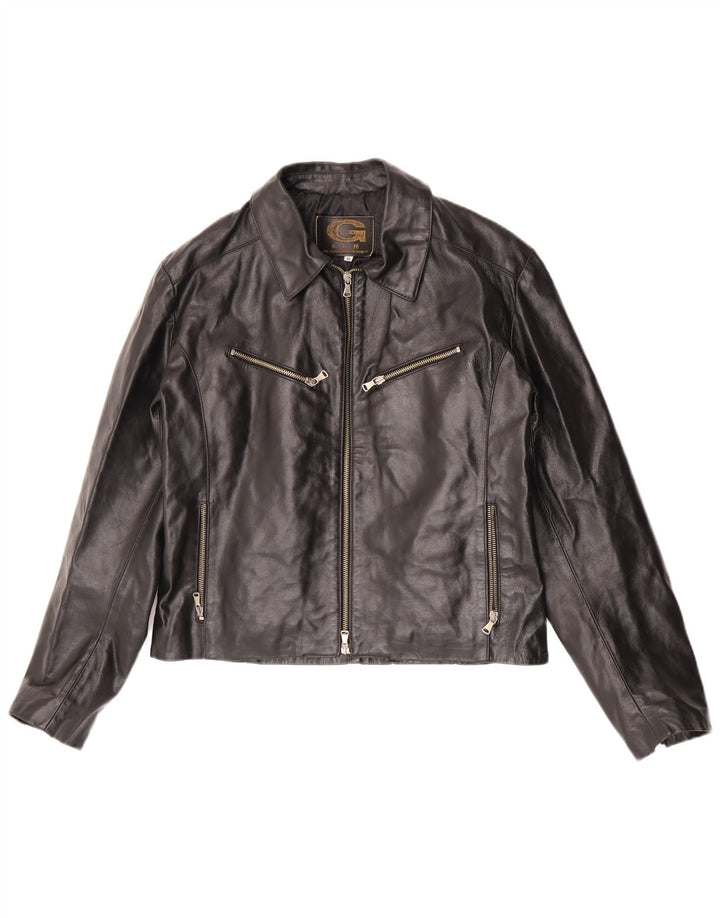 Vintage Ανδρικό Δερμάτινο Μπουφάν UK 38 Medium Black Leather