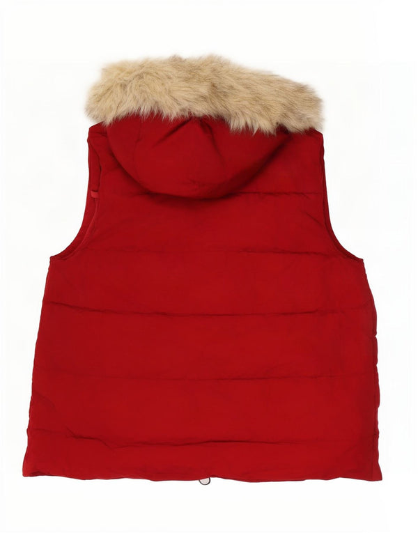 Gap Γυναικεία κουκούλα με επένδυση Gilet UK 14 Medium Red Polyester