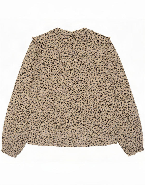 Γυναικεία μακρυμάνικη μπλούζα Marks & Spencer Top UK 14 Medium Beige Floral