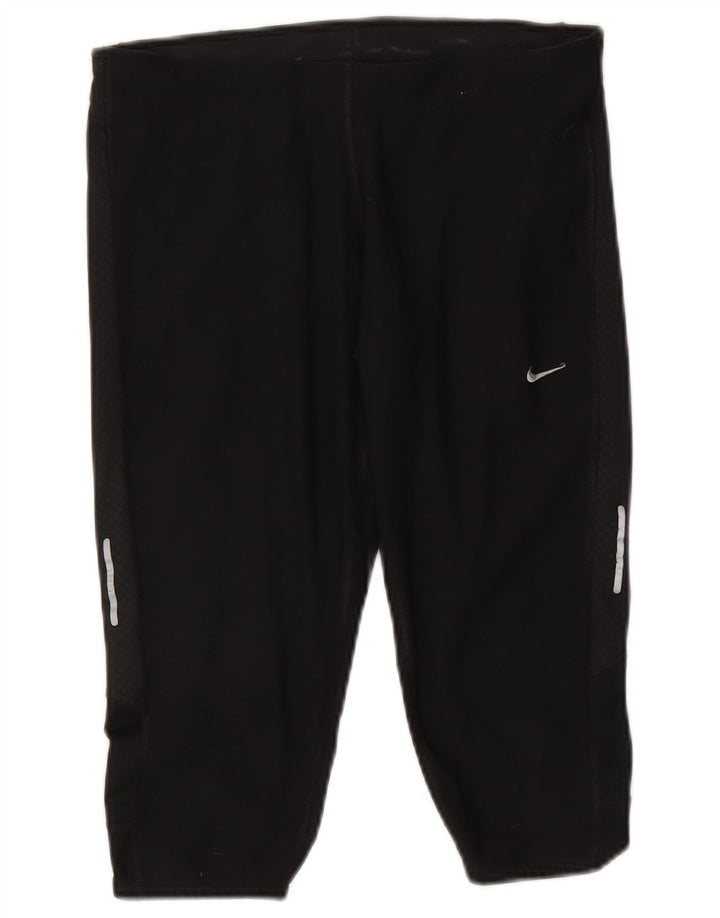 Γυναικεία κολάν Nike Dri Fit Capri UK 12 μεσαίου μαύρου πολυεστέρα