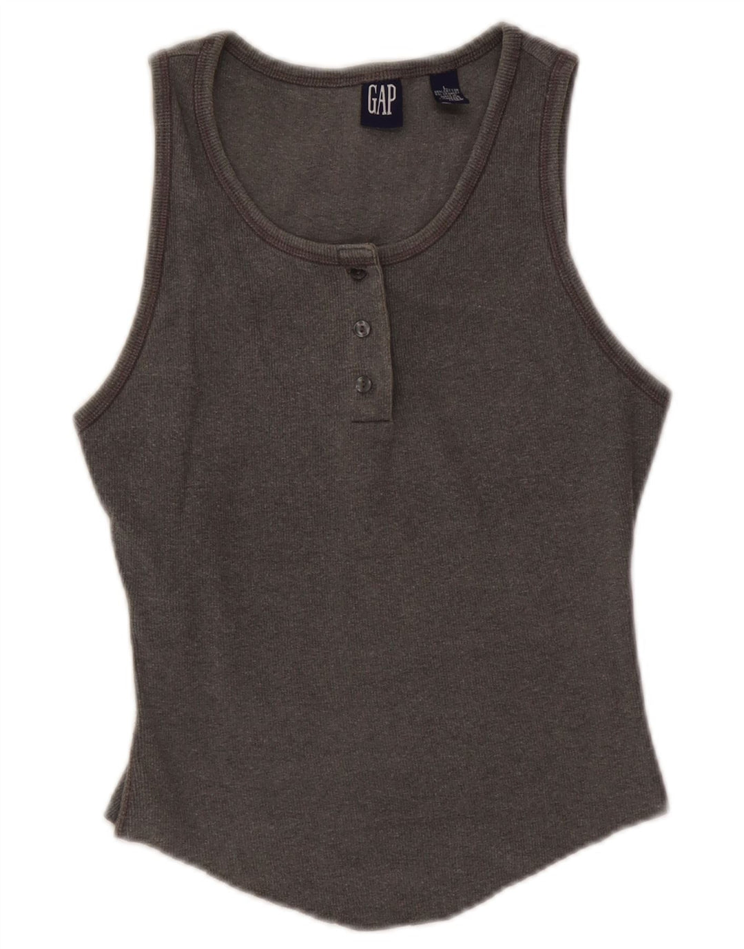 Gap Γυναικείο Crop Vest Top UK 14 Large Grey Cotton