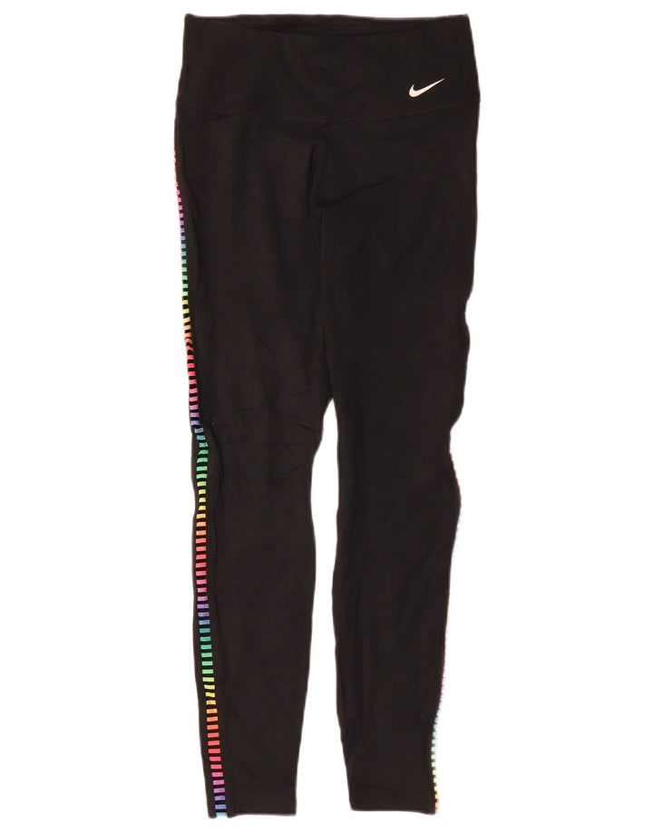 Γυναικείο κολάν Nike Dri Fit UK 8 Μικρός μαύρος γεωμετρικός πολυεστέρας