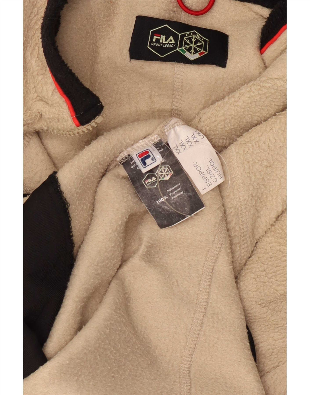 Fila Ανδρικό Fleece Jacket UK 44 2XL Beige Colourblock Polyester