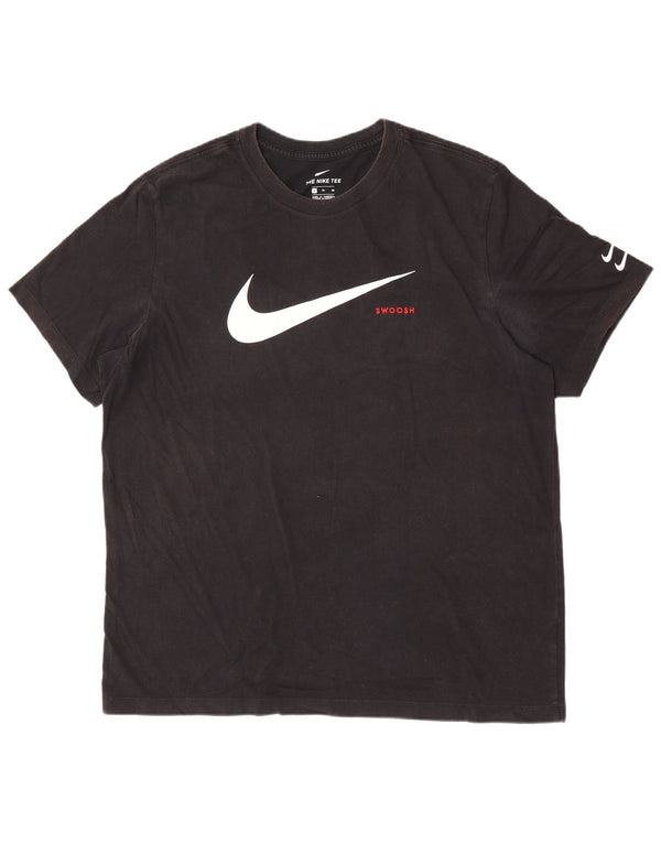 Ανδρικό μπλουζάκι Nike Swoosh Graphic T-shirt XL μαύρο βαμβακερό