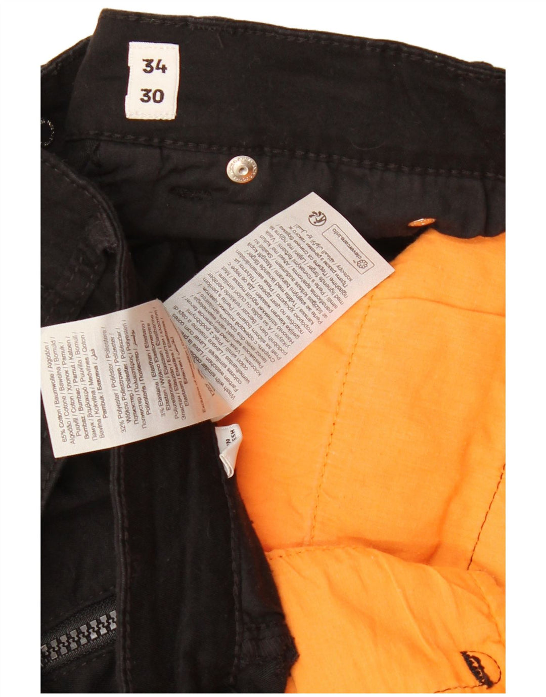 JACK & JONES Ανδρικό παντελόνι Cargo Cropped W34 L26 Μαύρο βαμβακερό