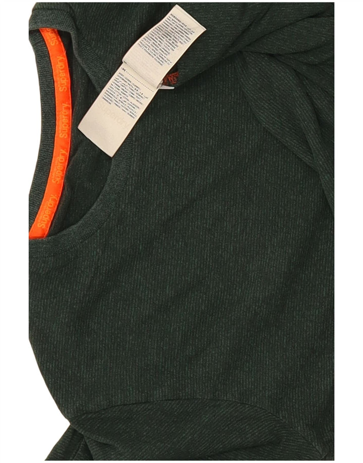 Ανδρικό μπλουζάκι Superdry, μακρυμάνικο, μικρό πράσινο βαμβακερό