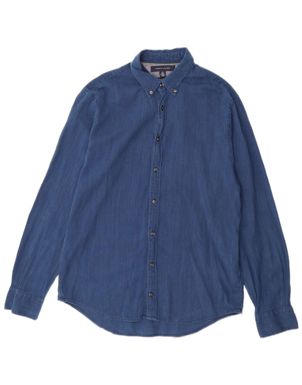 TOMMY HILFIGER Ανδρικό πουκάμισο New York Fit Medium Blue Cotton