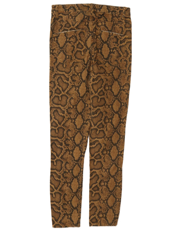 Zara Γυναικείο Skinny Casual Παντελόνι EU 40 Medium W30 L27 Καφέ Animal Print