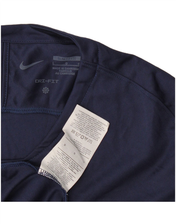 Ανδρικό Nike Dri Fit Slim Fit Top Μακρύ μανίκι μεγάλο μπλε ναυτικό πολυεστέρας