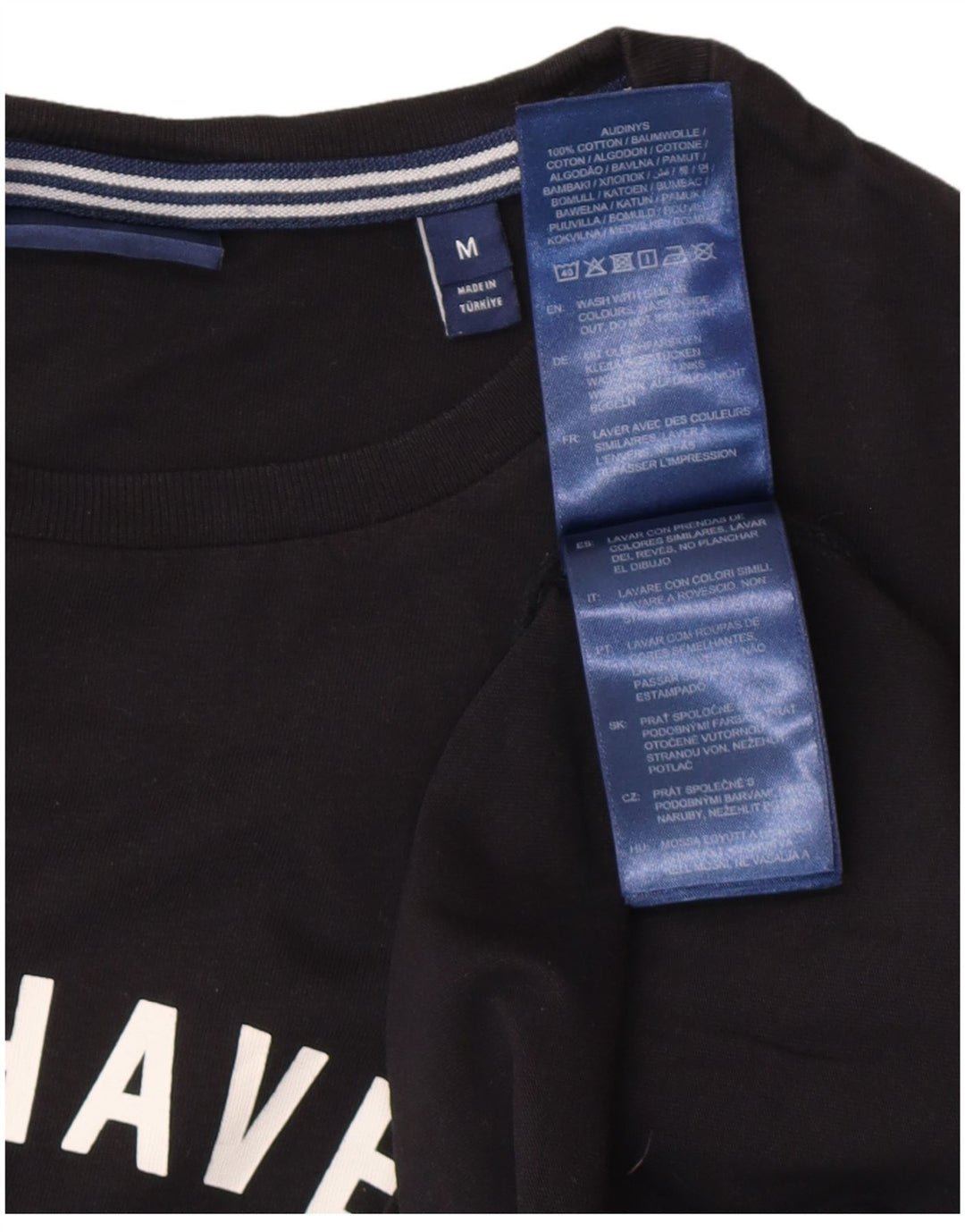 Μπλουζάκι Gant Mens New Haven Graphic T-Shirt Top Μεσαίο μαύρο βαμβακερό