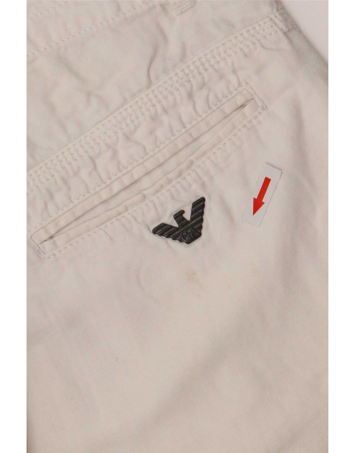 Armani Boys Chino Σορτς 15-16 ετών W32 Λευκό βαμβακερό
