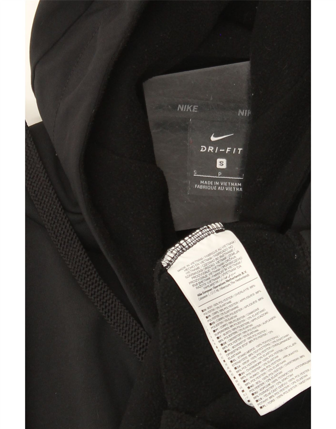 Ανδρικό πουλόβερ Nike με φερμουάρ Dri Fit με κουκούλα από μικρό μαύρο πολυεστέρα