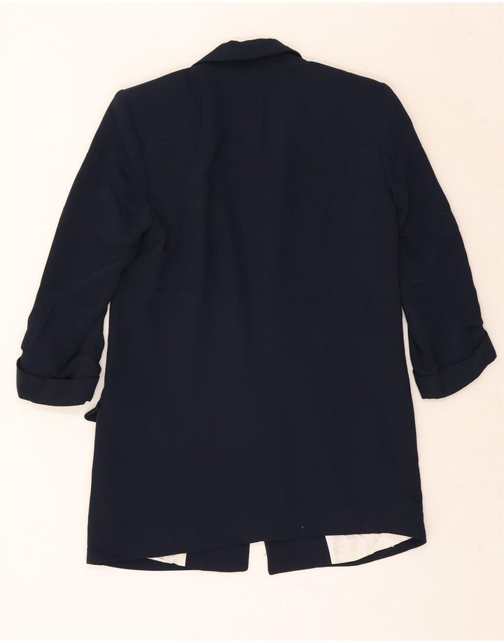 Zara Γυναικείο μπουφάν 3/4 με ανοιχτό μπλέιζερ UK 6 XS Navy Blue Polyester