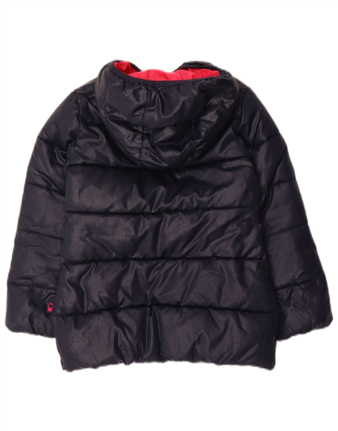 BENETTON Κοριτσίστικα μπουφάν με κουκούλα με επένδυση 4-5 ετών XS Navy Blue Polyester