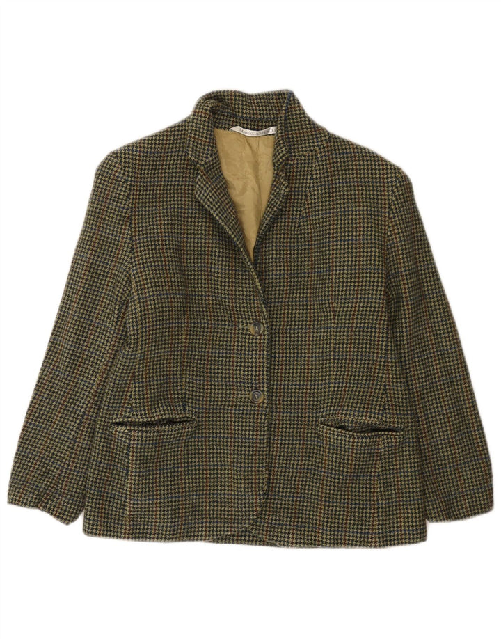 Marks & Spencer Γυναικείο Petite Blazer Jacket UK 12 Medium Green Houndstooth