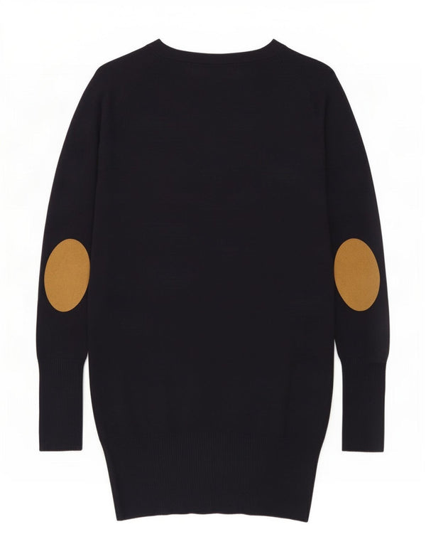 Zara Γυναικεία Ζακέτα Longline UK 14 Large Navy Blue Cotton