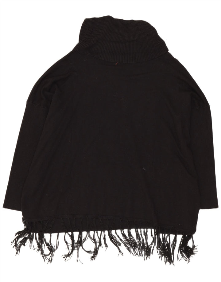 Desigual γυναικείο πουλόβερ με ρολό λαιμόκοψη UK 18 XL μαύρη βισκόζη