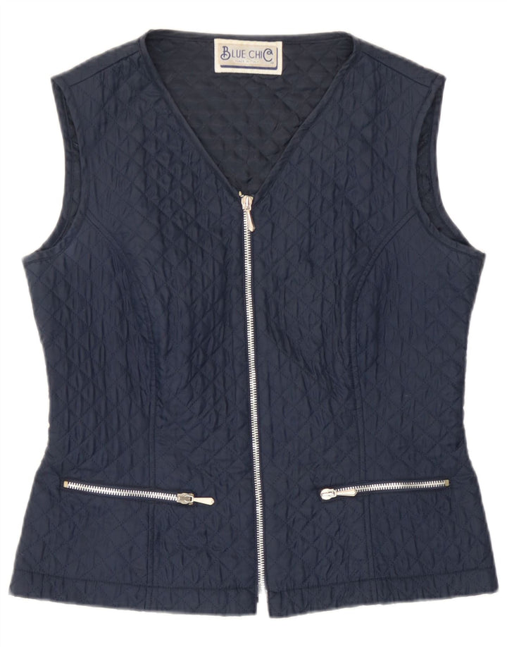 Vintage Γυναικείο Καπιτονέ Gilet IT 42 Medium Navy Blue Polyester