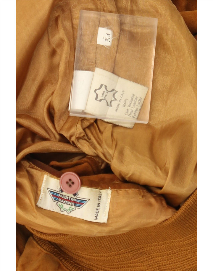 Vintage Ανδρικό Suede Bomber Jacket IT 54 2XL Καφέ Δερμάτινο