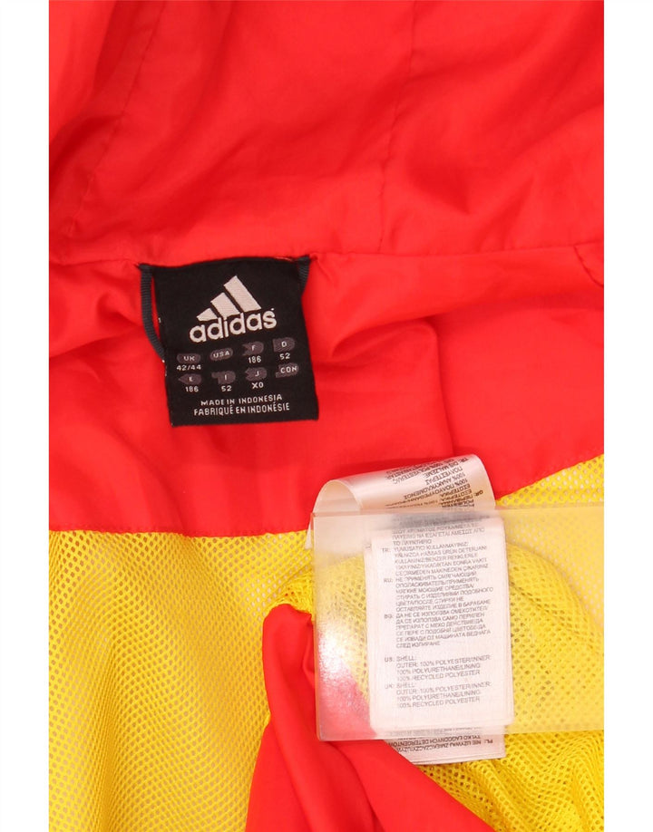 Adidas Ανδρικό μπουφάν βροχής με κουκούλα UK 42/44 Μεγάλο κόκκινο χρώμα πολυεστέρα