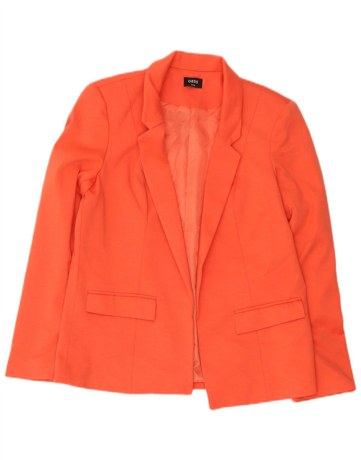 Oasis Γυναικείο Open Blazer Jacket UK 12 Medium Orange Polyester