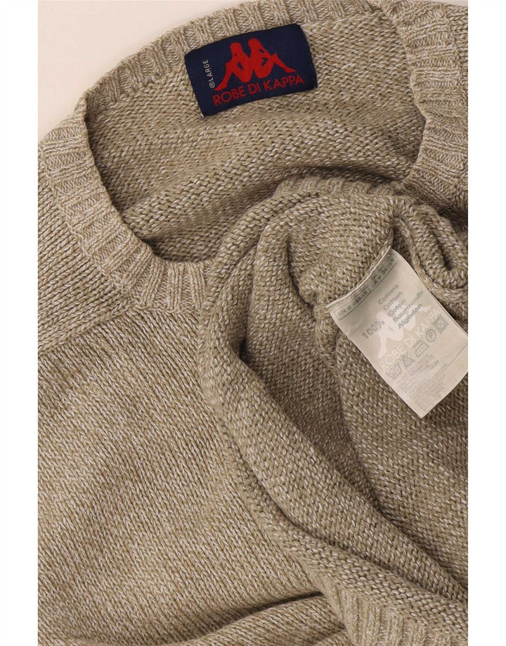 Ανδρικό πουλόβερ Kappa Crew Neck Jumper Μεγάλο Μπεζ Βαμβακερό