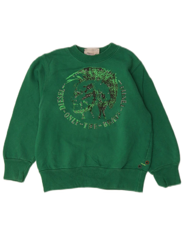 Γραφικό Φούτερ DIESEL Boys Jumper 5-6 ετών Πράσινο Βαμβακερό