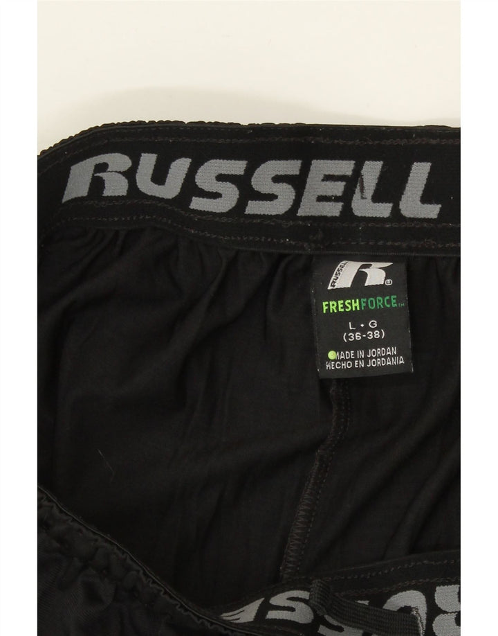 RUSSELL ATHLETIC Mens Sport Shorts Large  Black Polyester Vintage Russell Athletic and Second-Hand Russell Athletic from Messina Hembry 