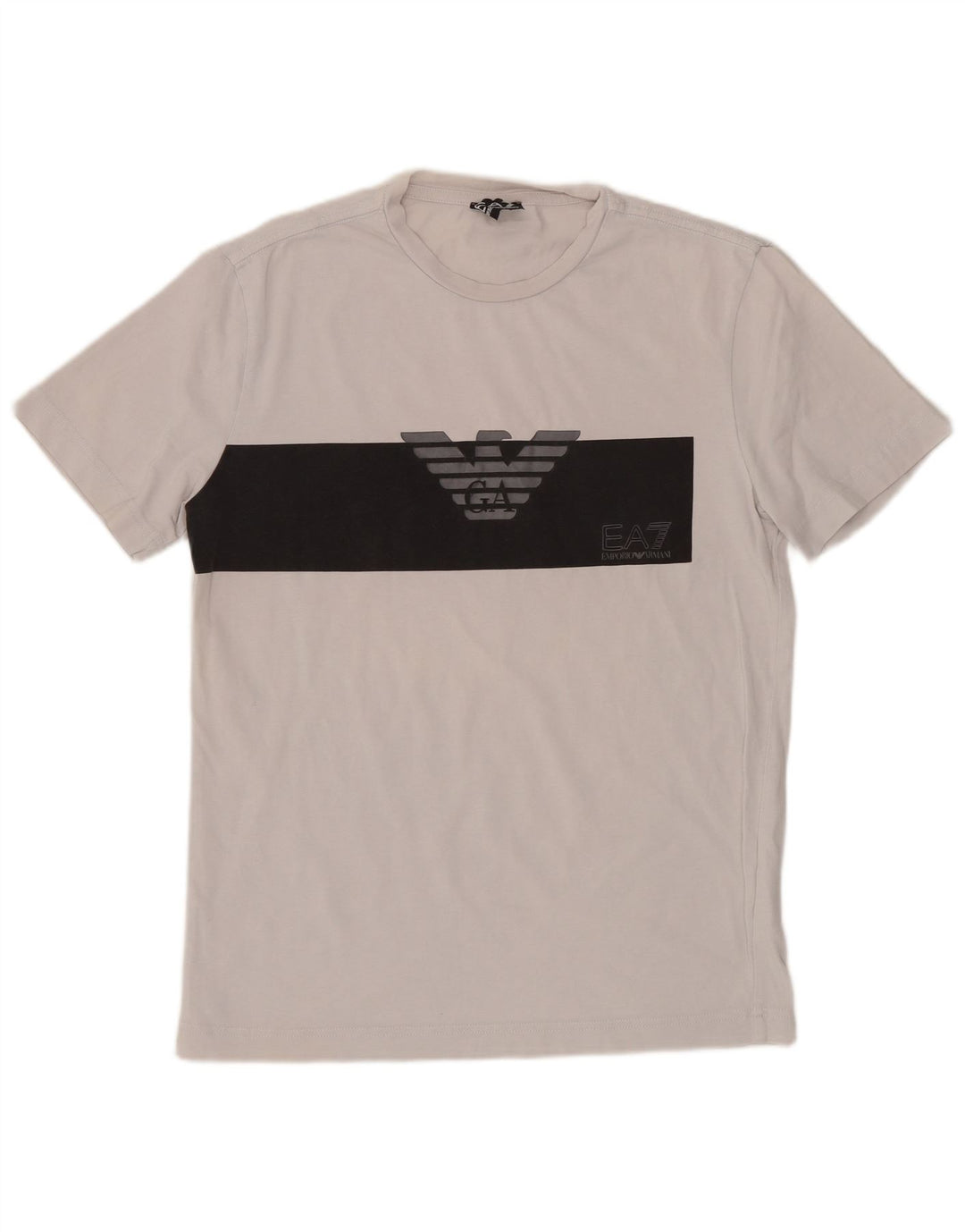 EMPORIO ARMANI Ανδρικό γραφικό μπλουζάκι T-shirt Small White Colorblock Βαμβακερό