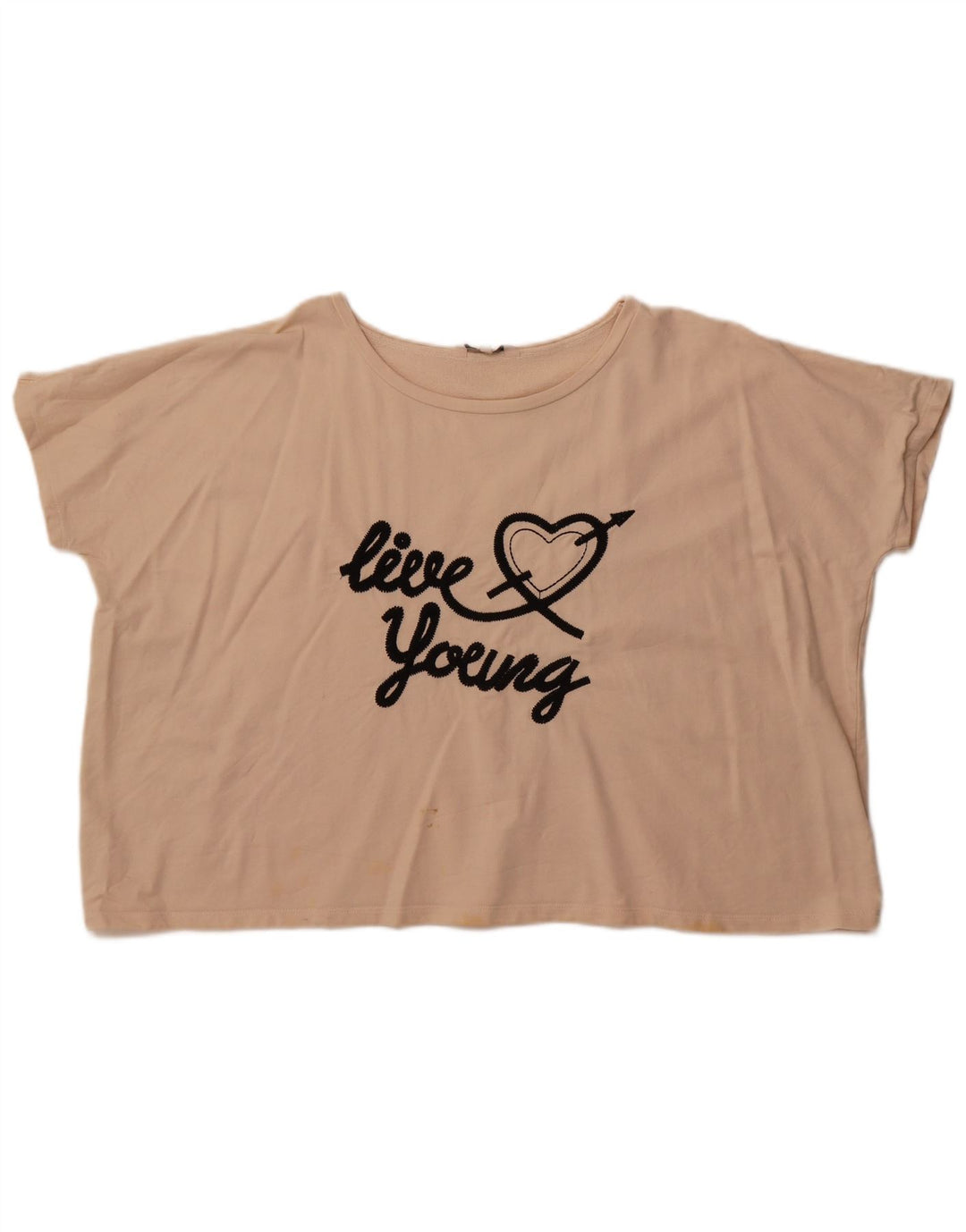 Γυναικείο γραφικό μπλουζάκι French Connection Top UK 14 μεσαίο μπεζ βαμβακερό