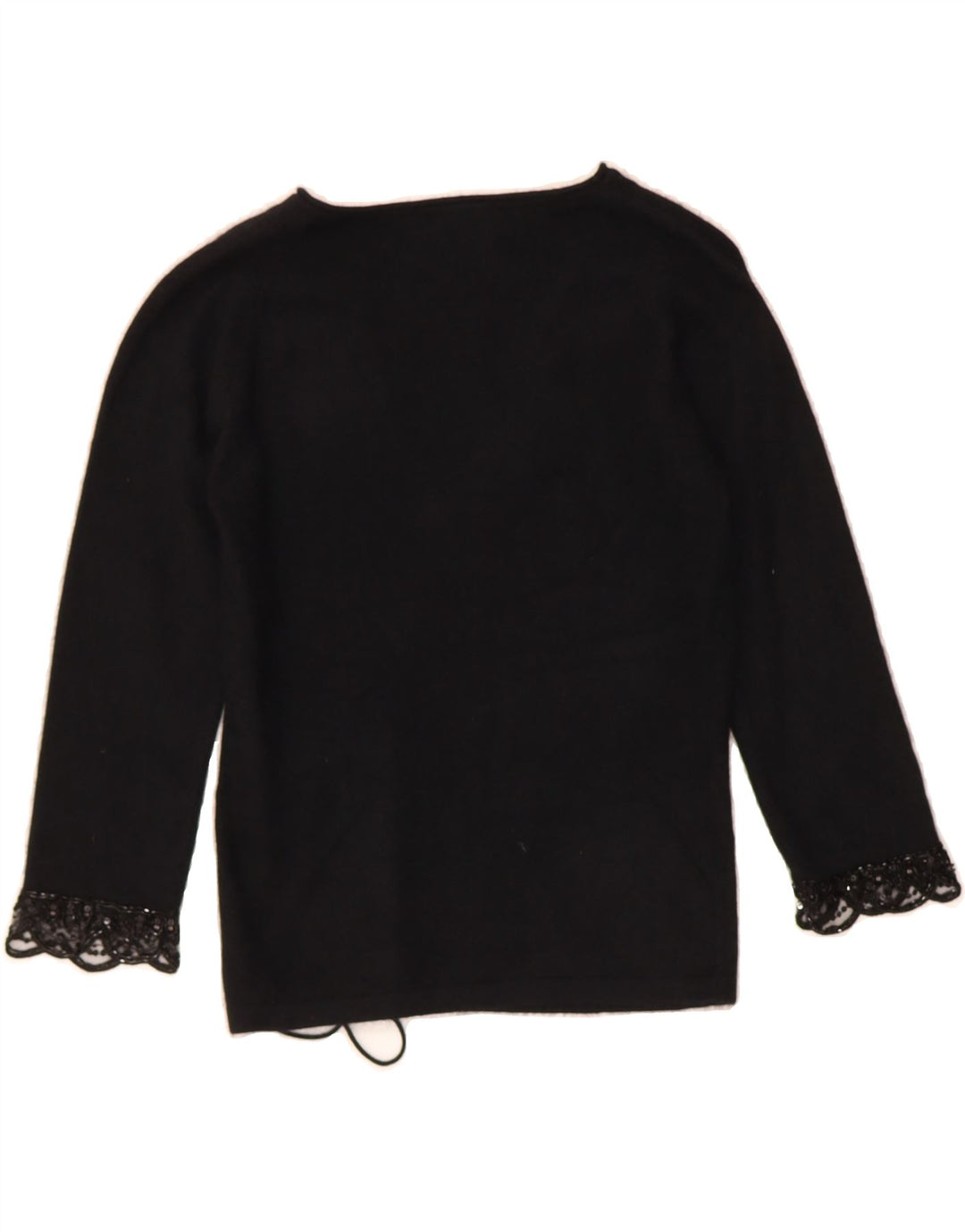 NEXT Womens 3/4 Sleeve Blouse Top UK 12 Medium Black Nylon Vintage Next and Second-Hand Next from Messina Hembry 