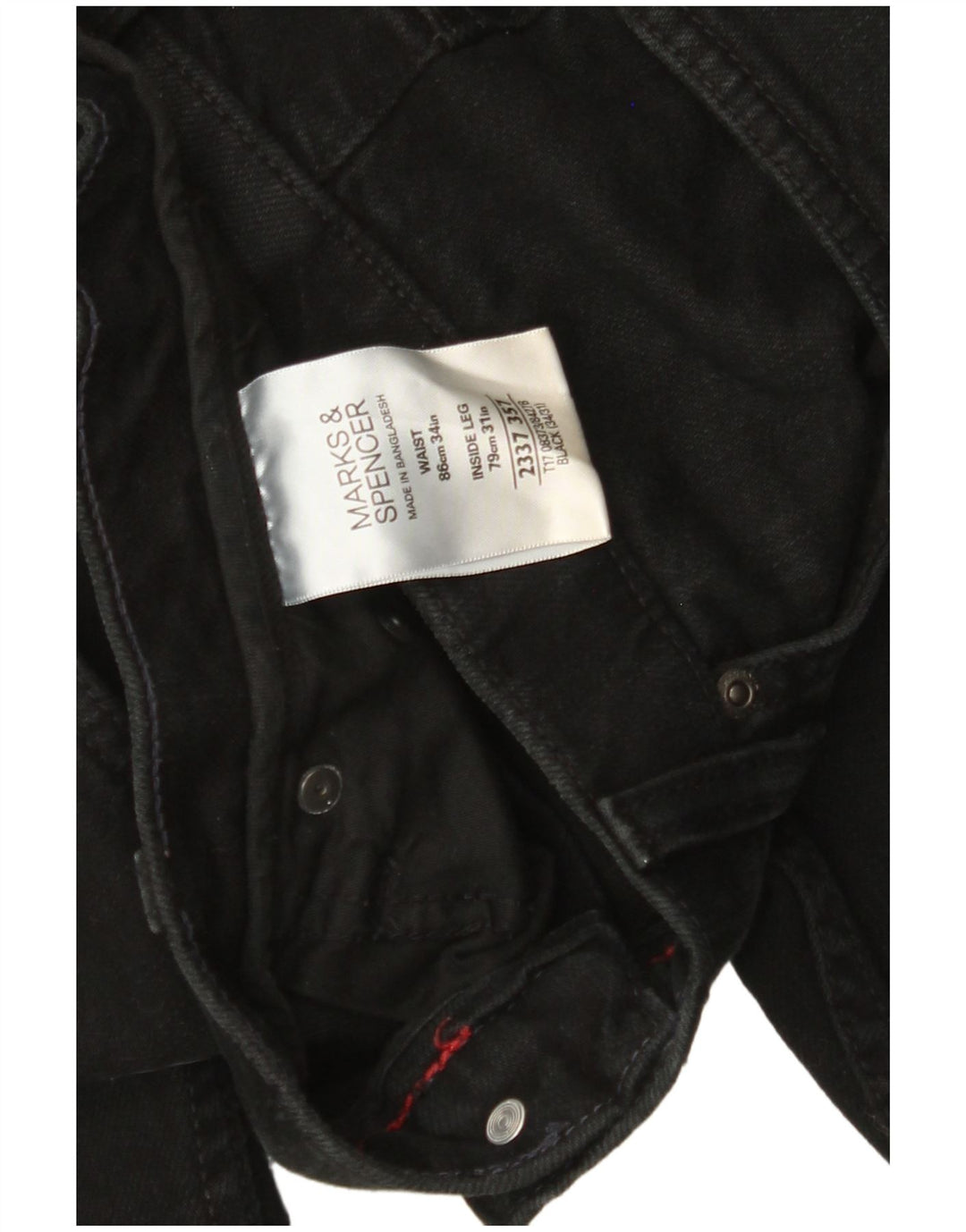 Ανδρικό τζιν ίσιο MARKS & SPENCER W34 L31 Μαύρο βαμβακερό